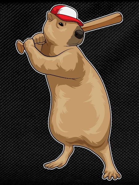 capybara baseball baseball bat