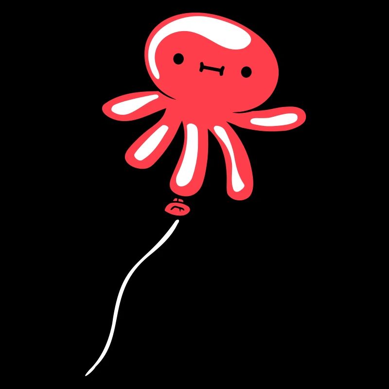 Octopus Balloon Flying Cute Child Happy Comic