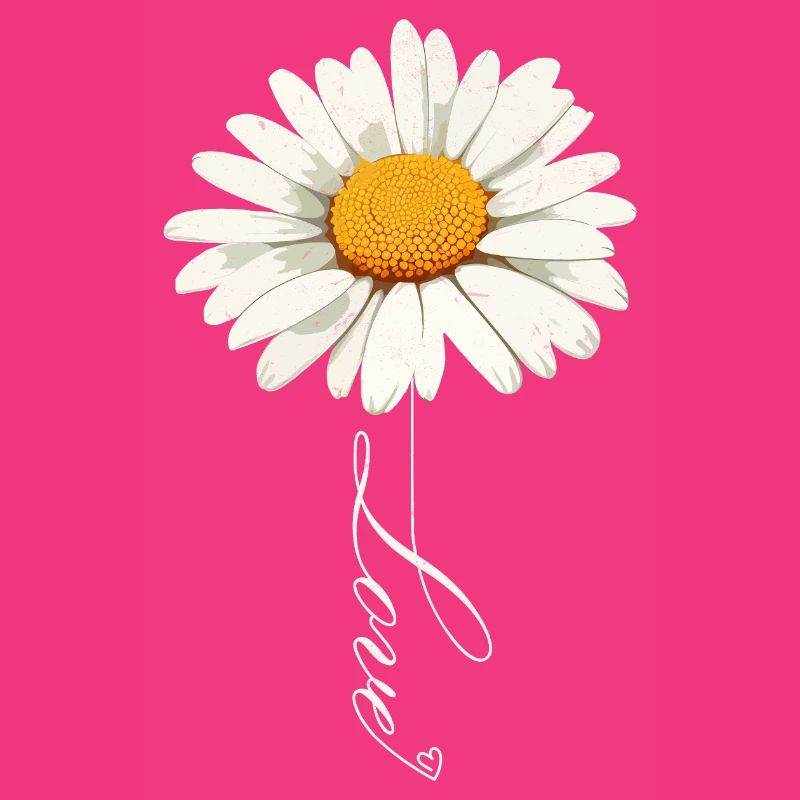 Gänseblümchenblume mit Liebe Skript