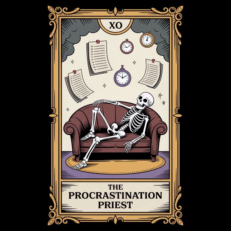 Le Prêtre Procrastination Procrastinateur Squelette