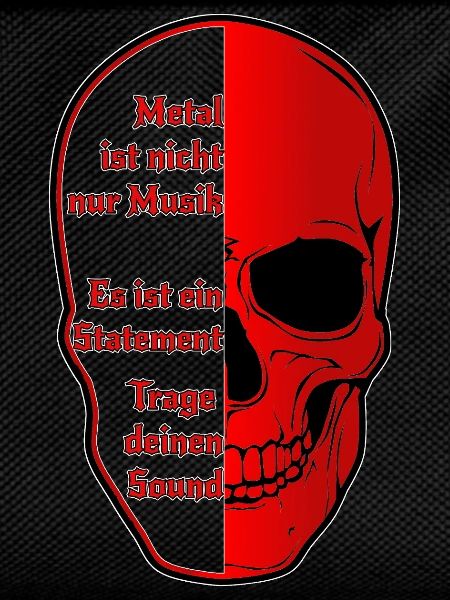 Halbskull Metal-Statement Rot Schwarz