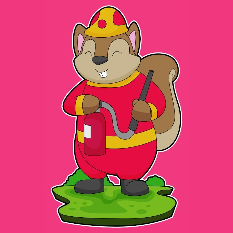 Pompier Squirrel Extincteur Brigade