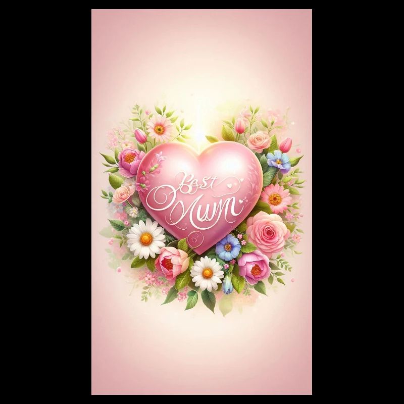Best Mum Herz mit Blumenkranz