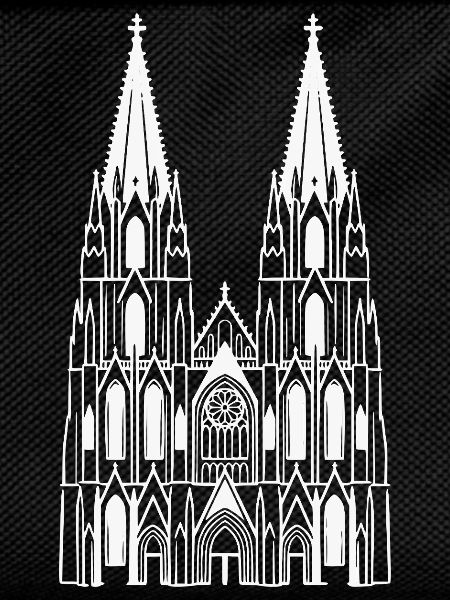 Cologne Cathedral Design White Sillouette