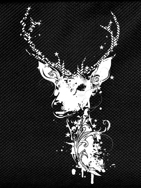 A white deer head