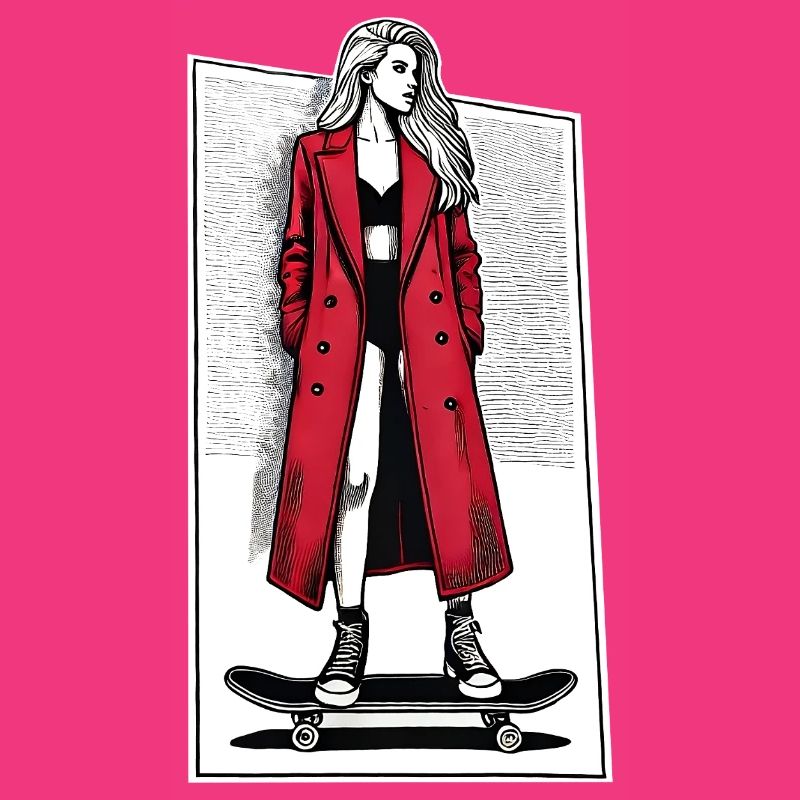 Mädchen auf Skateboard