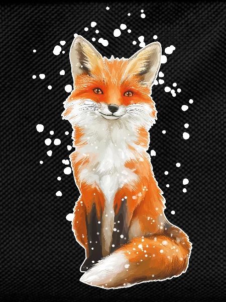 Fox with snowflakes