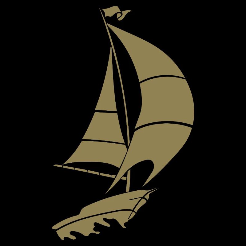 Minimalistisches Segelboot See Silhouette