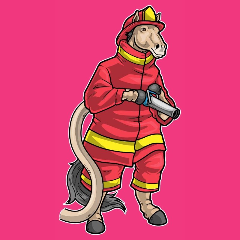 Horse Firefighter Fire Hose