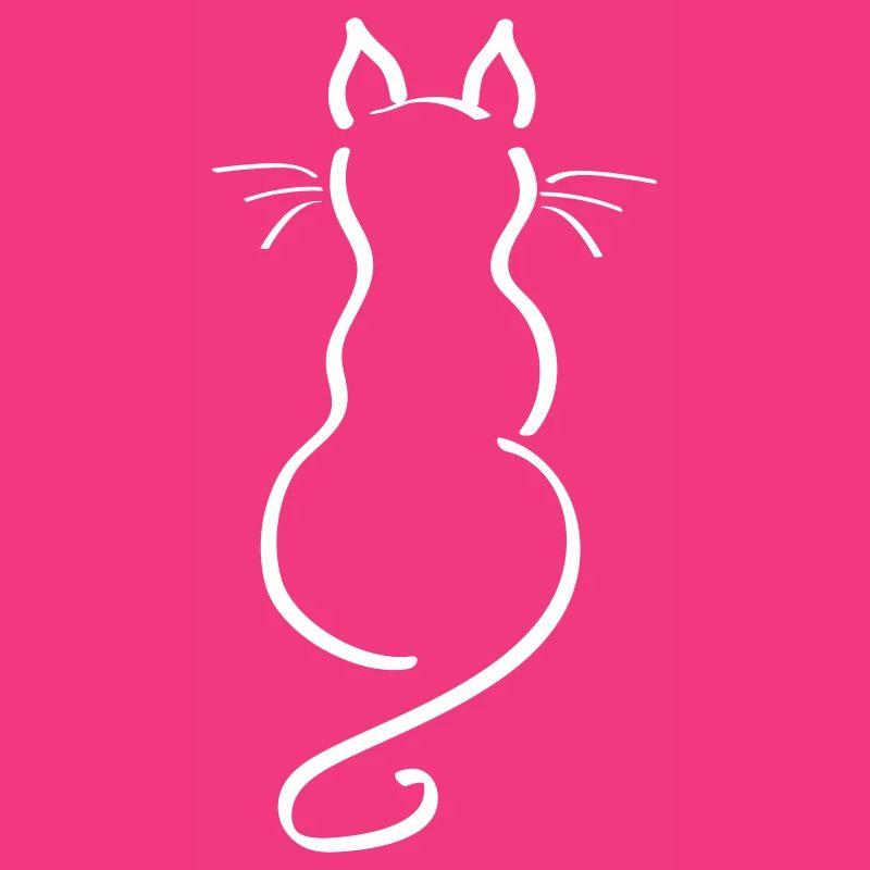 Cat Minimalist Line Back Plain