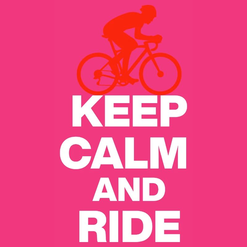 KEEP CALM AND RIDE! REENNRAD & PETON GESCHENK weiß