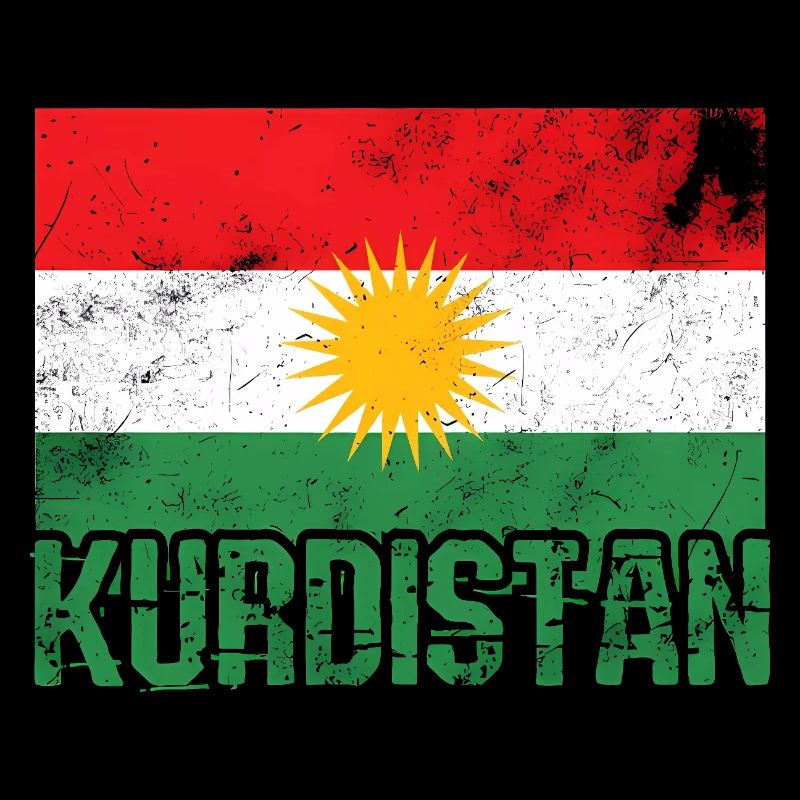 Kurdisches Friedenssymbol mit Kurdistan Kurden 