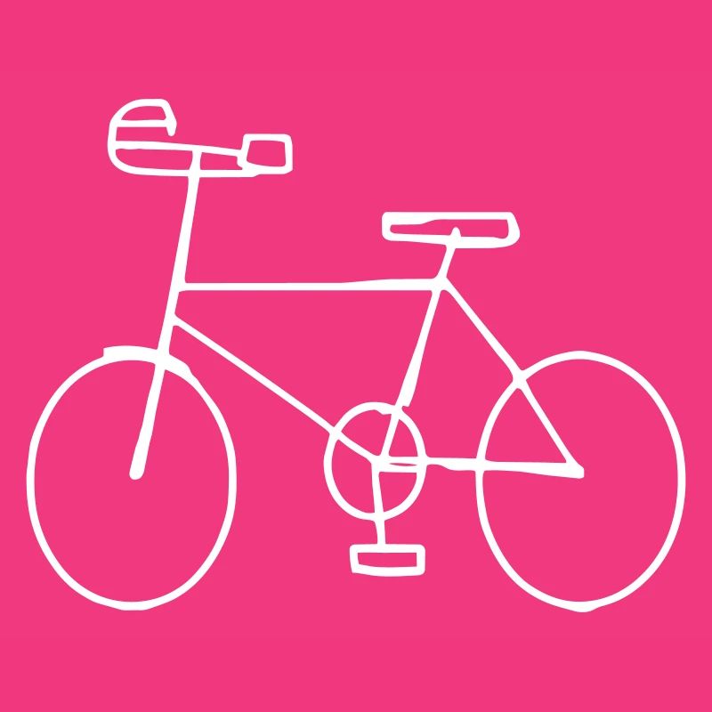 Hand drawn white bicycle