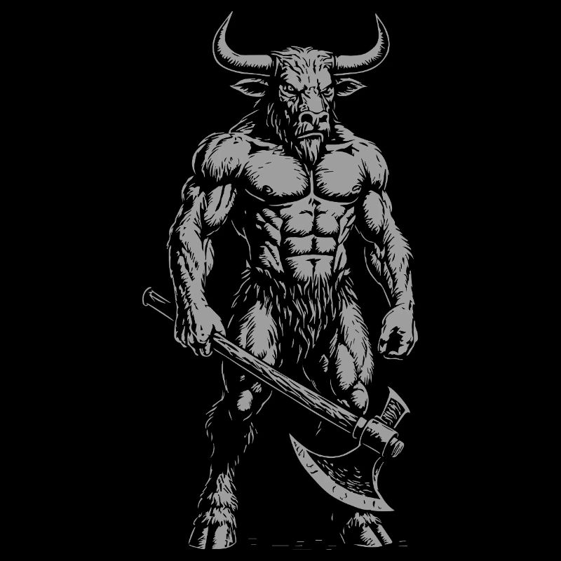 Mythical Minotaur Warrior Illustration
