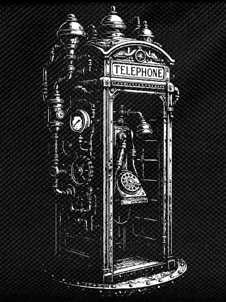Victorian steampunk telephone booth