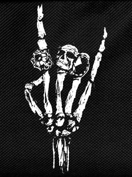 Skeleton hand with rings