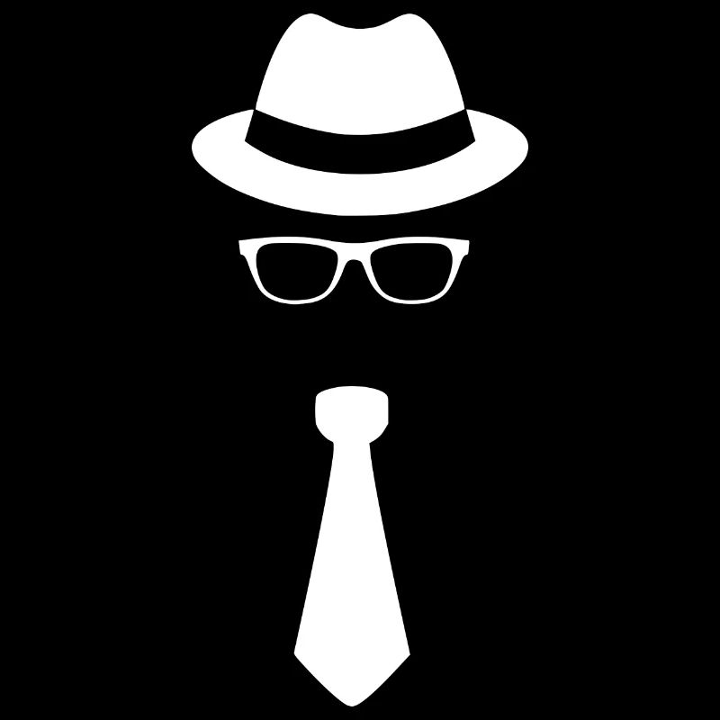 Hat glasses tie