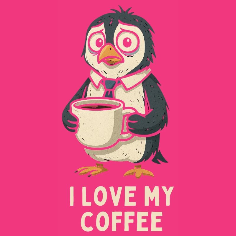 Kaffeepinguin liebt Kaffee