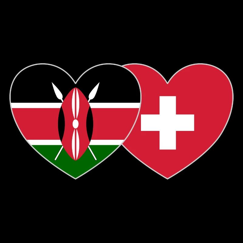 Kenya Suisse Drapeau Coeur