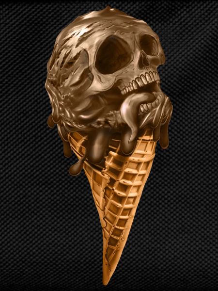 Softeis mit ätherischem Totenkopf