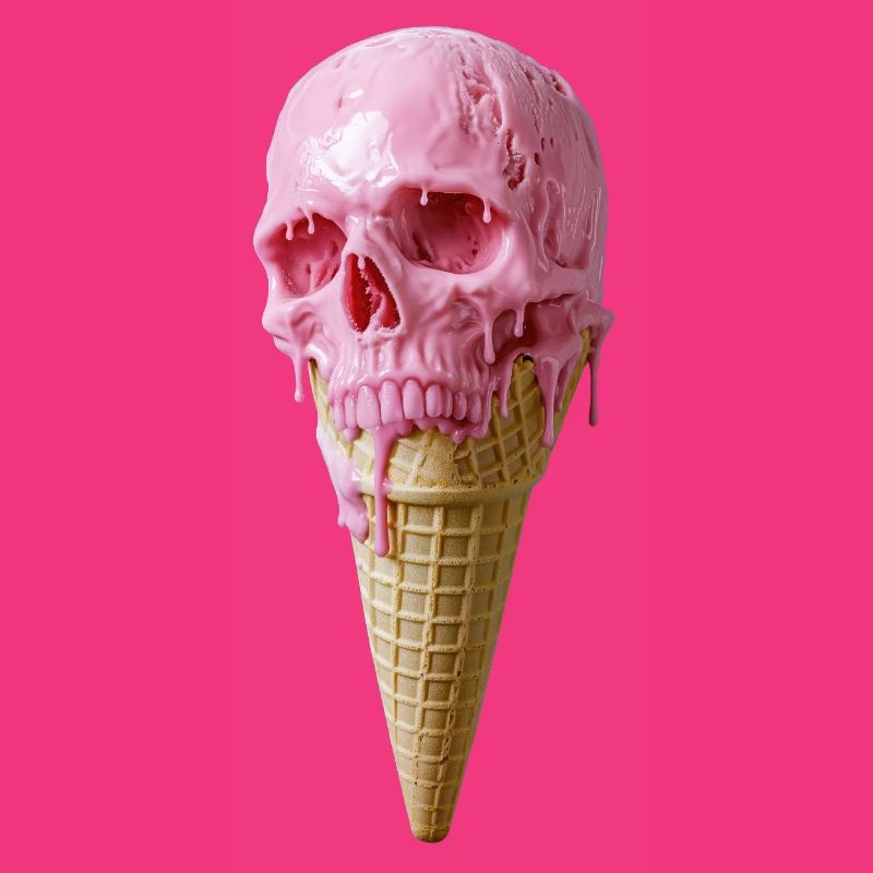 Pink Skull Eiscreme Kunst