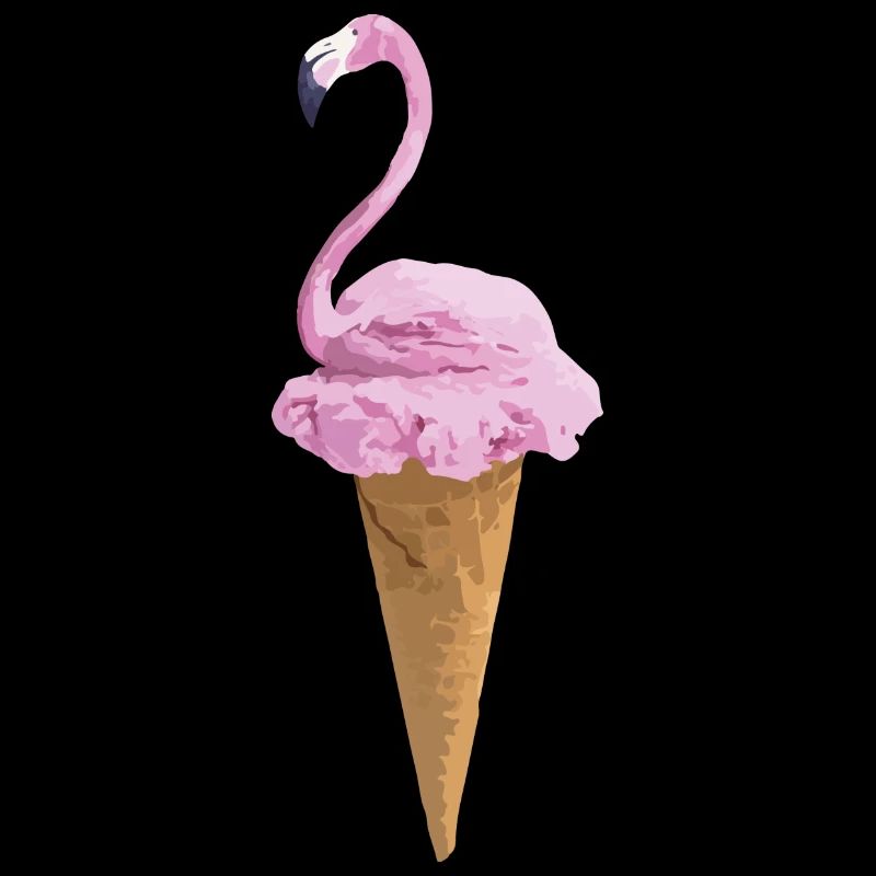 Flamingo mit Eiscreme