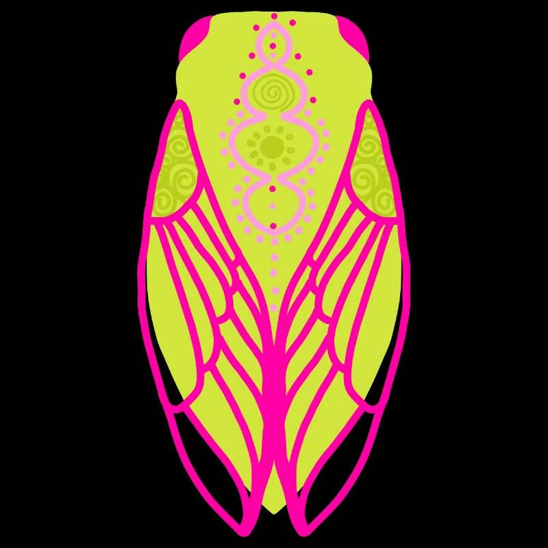 Fluorescent coloured cicada