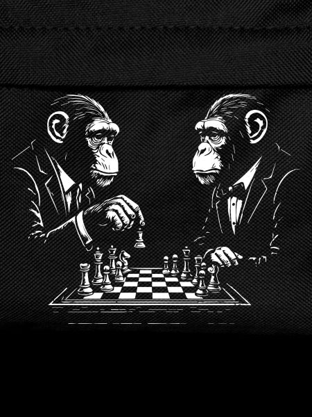 two monkeys play chess