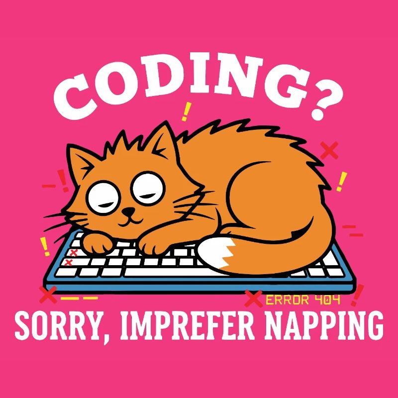 Coding? Sorry, I prefer to sleep Funny Cat