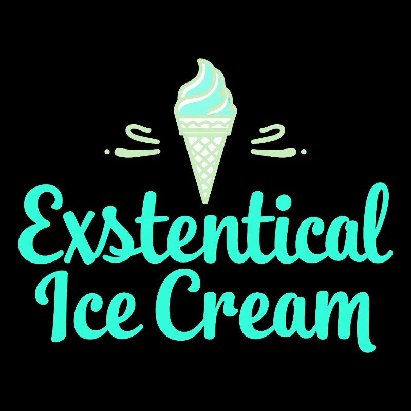 Existenzielle Eiscreme Lustiger Spruch Eis Waffel