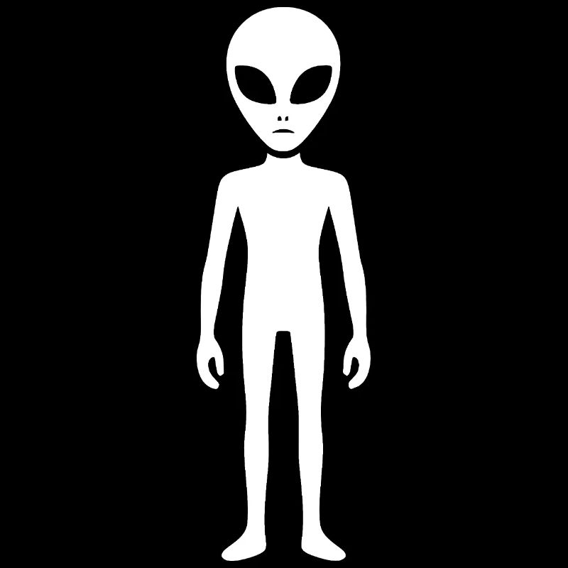 Minimalist Alien Silhouette Alien