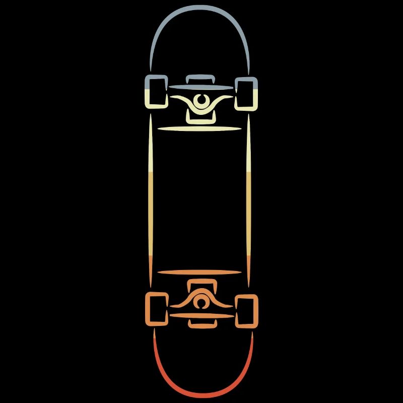 Dessin de planche à roulettes vintage