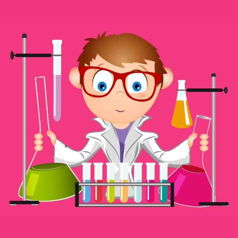 A young man as a scientist in the laboratory
