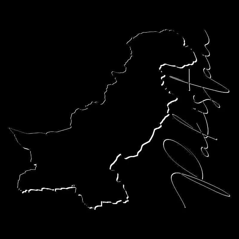 Pakistan map as outline EN