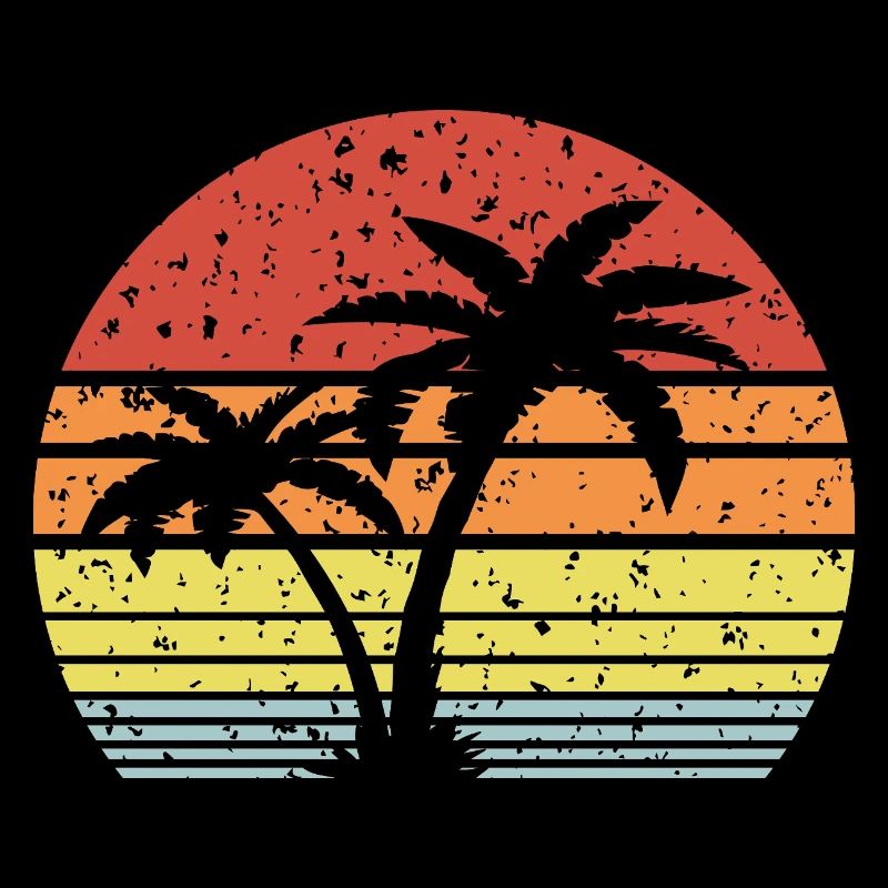 Palm Tree Retro Sun