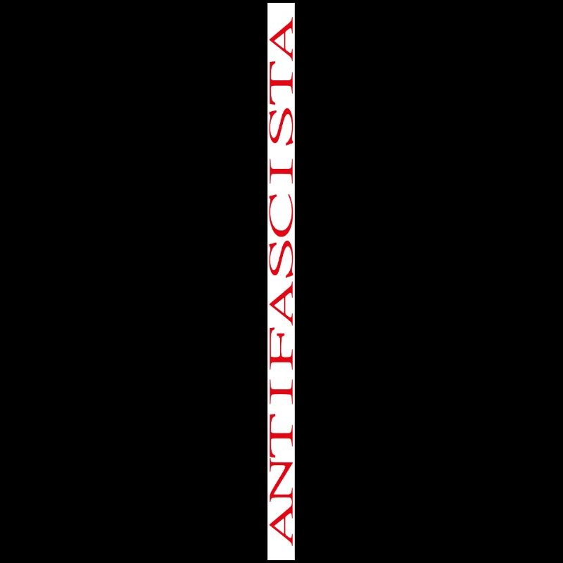 Lettrage antifasciste sur fond blanc vertical