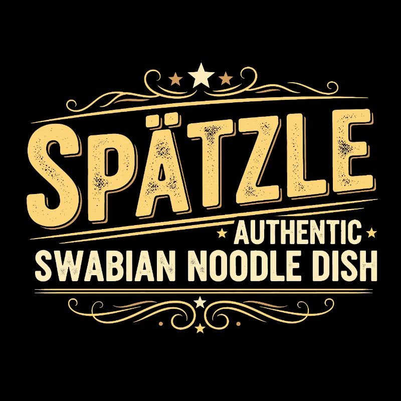 Spätzle, plat de nouilles souabe authentique, design