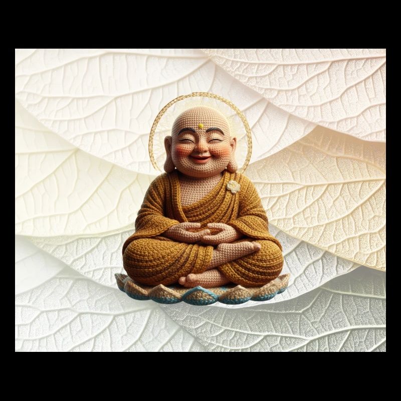 Bouddha sur motif de feuilles