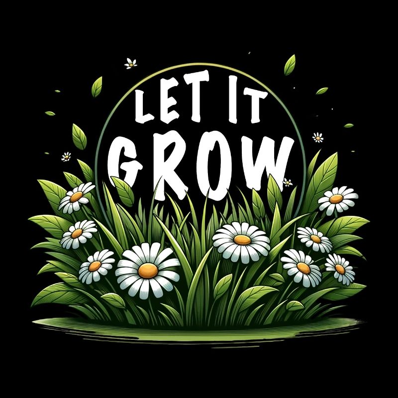 Let It Grow Meadow Daisy Spring Saying
