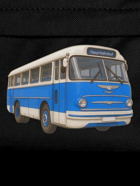 Old blue bus