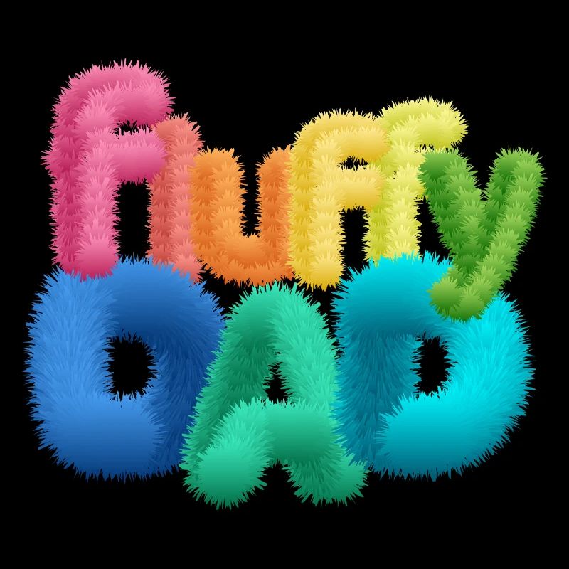 Fluffy Dad – Typographie colorée et moelleuse
