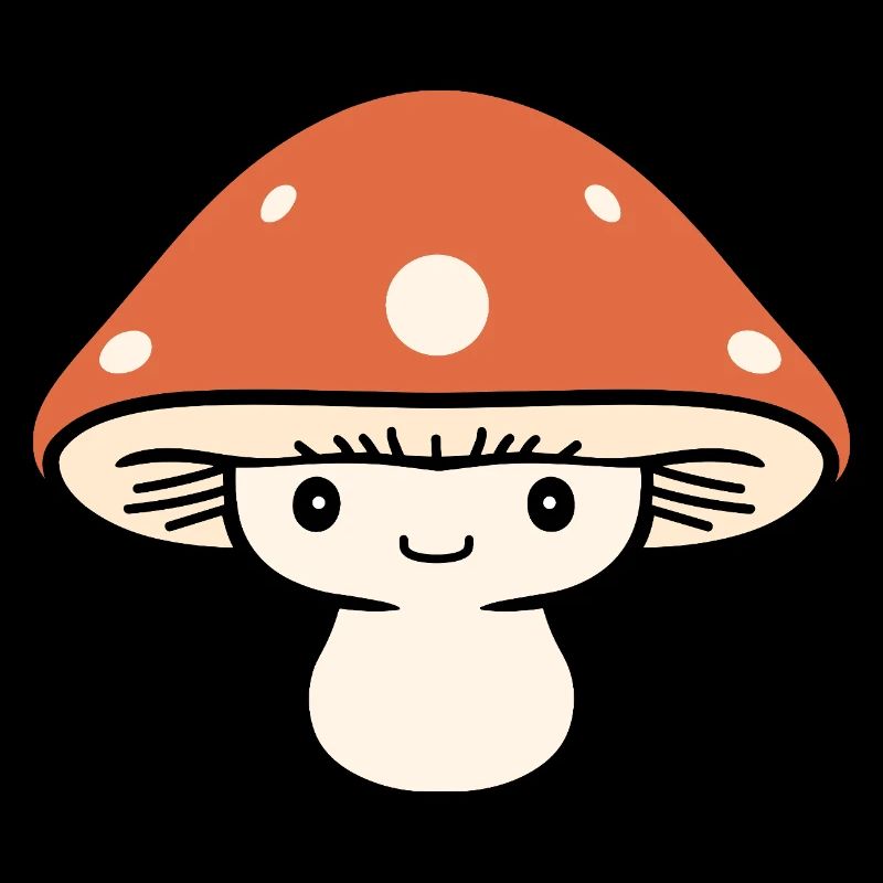 Kawaii orange polka dot mushroom