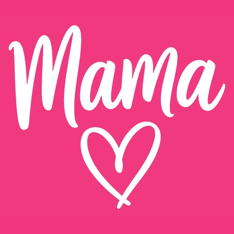Mama Heart Script Logo