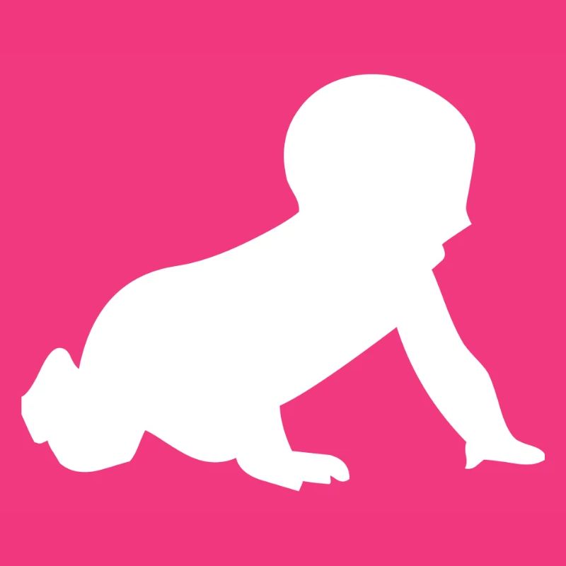 Silhouette de bébé rampant