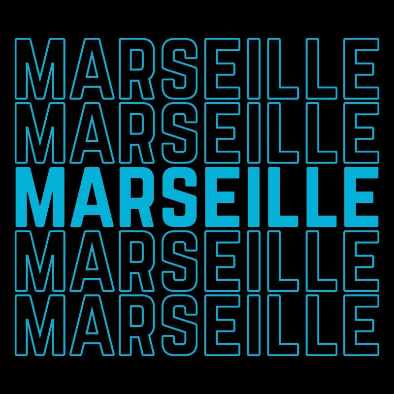 Marseille Outlined Repeat Neon Blue
