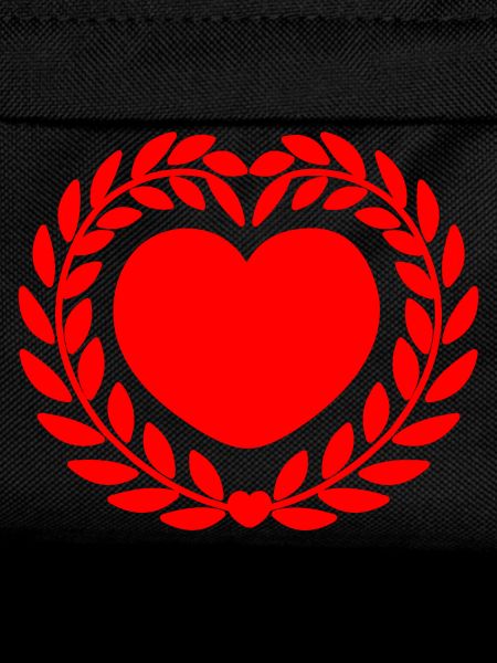 Heart in laurel wreath red