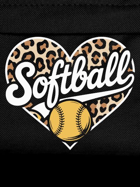 Leopard Muster Softball Herz Design