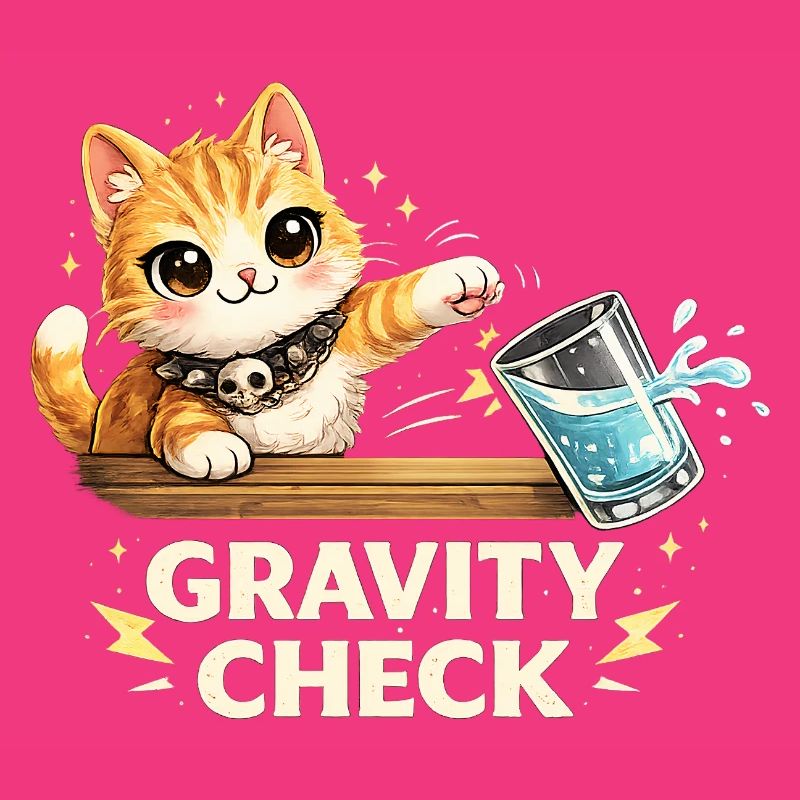 Déclaration drôle de chat Gravity Check