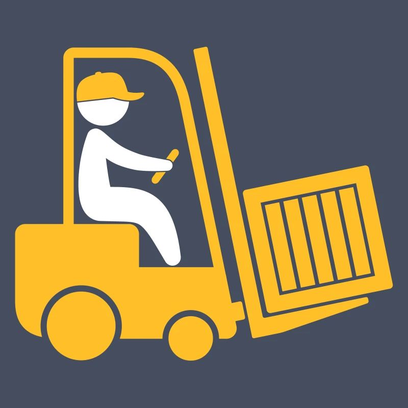 A Forklift Transporting A Box