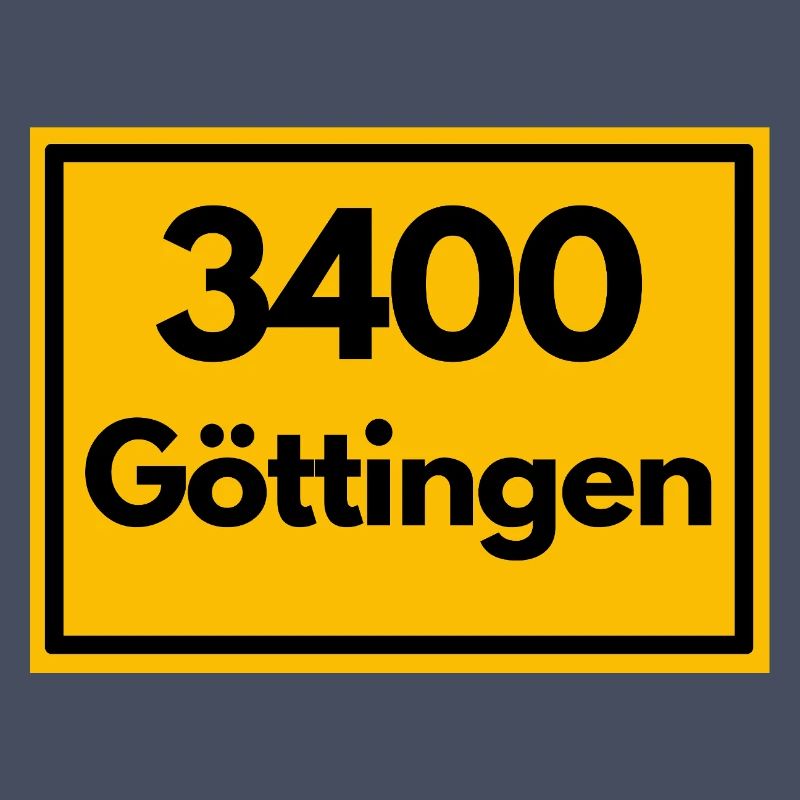 Town sign - then retro old zip code 3400 GÖTTINGEN